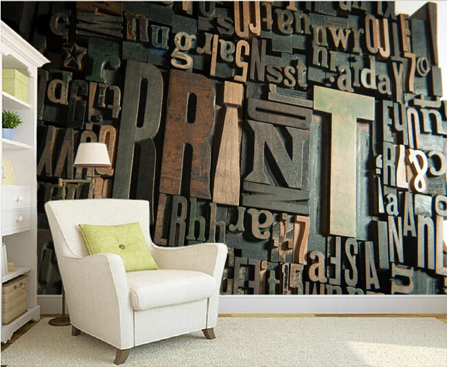 

Custom 3 d stereoscopic wallpaper, solid English letters used in the sitting room the bedroom TV KTV wall vinyl papel DE parede