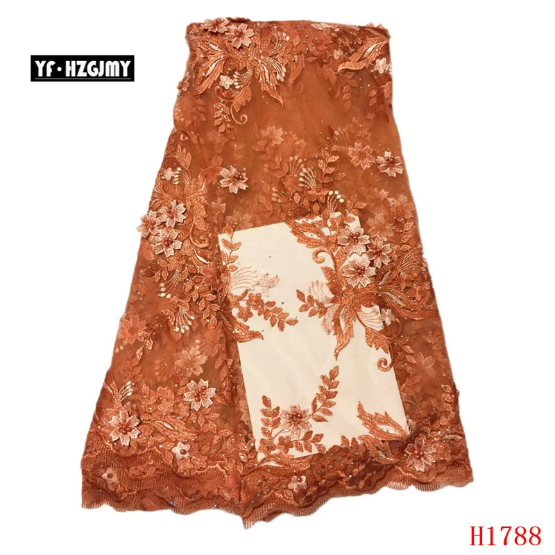 

YF HZGJMY Beaded Lace Fabric African French Lace Fabric High Quality Magenta 2019 Embroidery Tulle Lace with Stones A1788