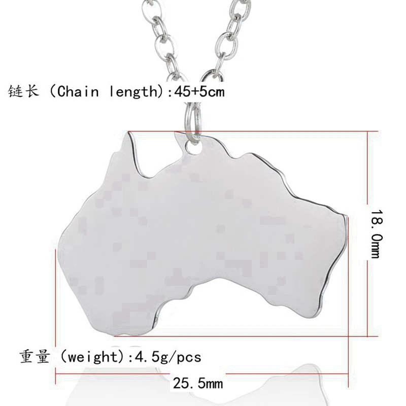 Австралийские медальоны с картой из нержавеющей стали Шарм Страна ожерелье