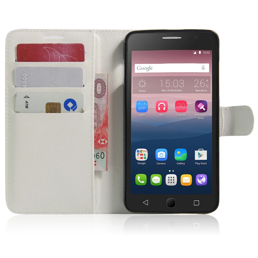 PT-0253 для Alcatel Pop Star 5022D защитная оболочка телефона личи шаблон сплошной цвет