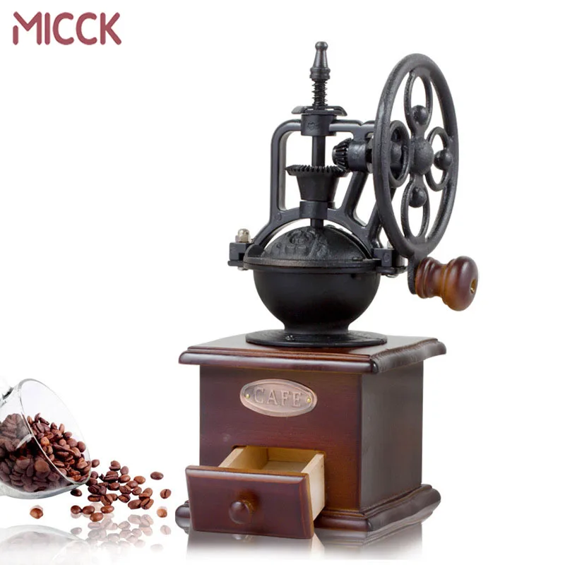 Винтажная керамическая кофемолка MICCK деревообрабатывающая мельница для