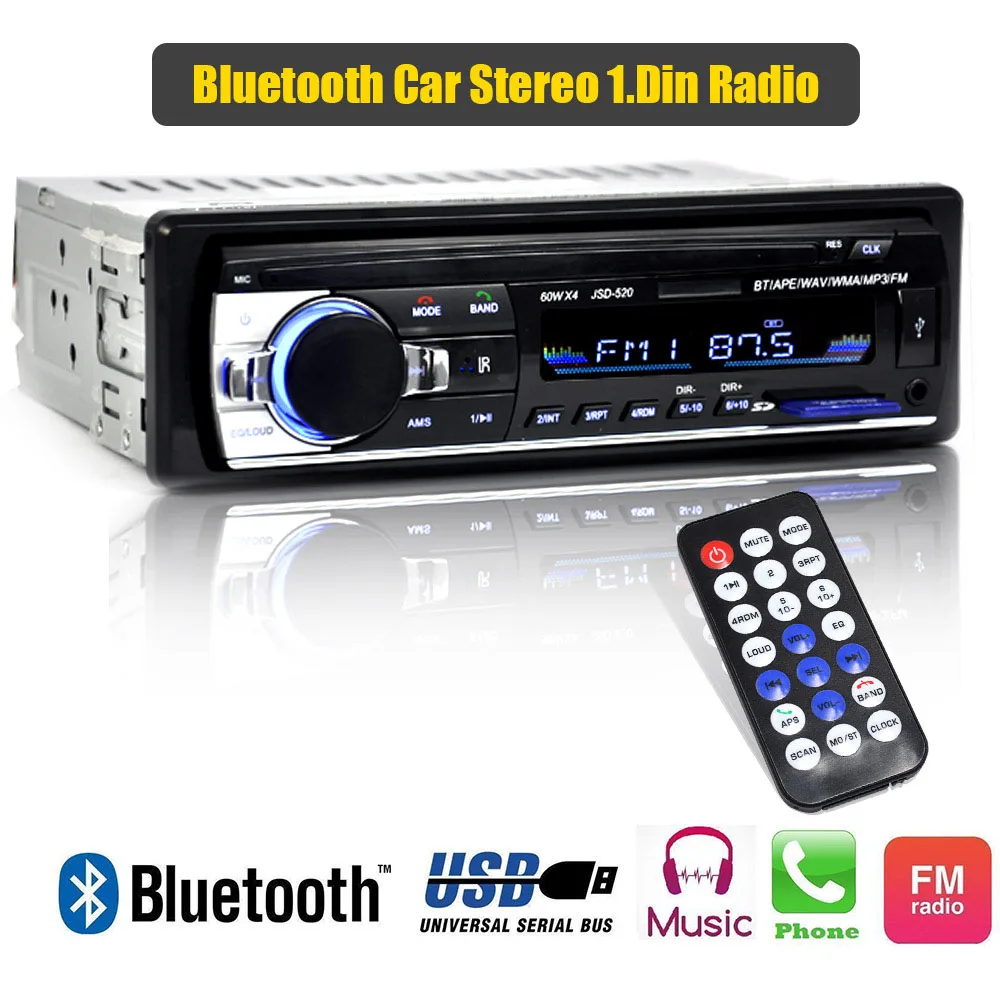 Автомобильная стереосистема Bluetooth аудио MP3 Регистраторы с пультом