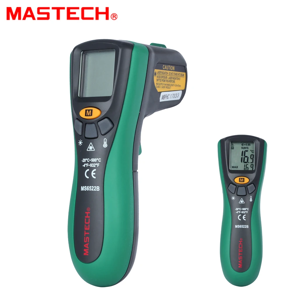 

Infrared Thermometer Mastech MS6522B Handheld Digital Laser Gun 10:1(D:S) -20C~500C termometro infravermelho Diagnostic-tool