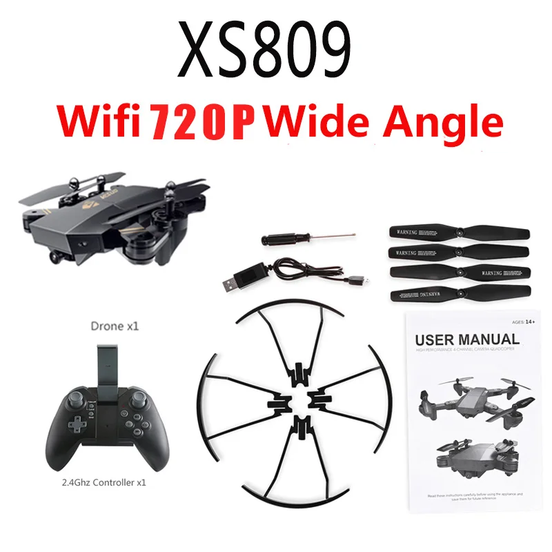 720P wifi angle cam 2,4G парящий гоночный вертолет rc Дроны с камерой HD Дрон Профессиональный fpv Квадрокоптер самолет фотография игрушка XS809 - Цвет: 720P wifi angle cam
