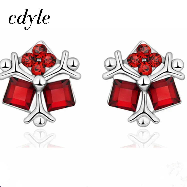 Женские серьги пусеты Cdyle элегантные красного цвета с кристаллами|elegant crystal|crystal