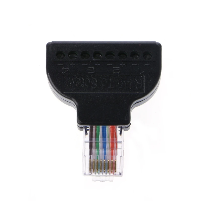 OOTDTY RJ45 Ethernet папа-8 контактный AV клеммный винт адаптер Блок преобразователя
