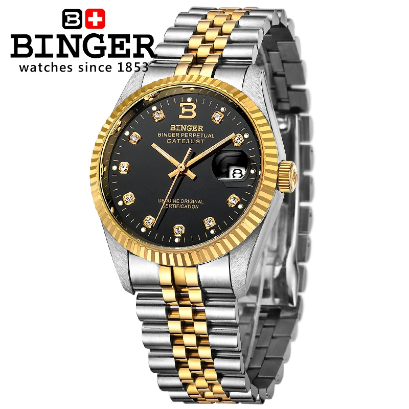 

BINGER Watch Men Automatic Mechanical Mens Watches Top Brand Luxury Wristwatch Sapphire waterproof reloj hombre 2018