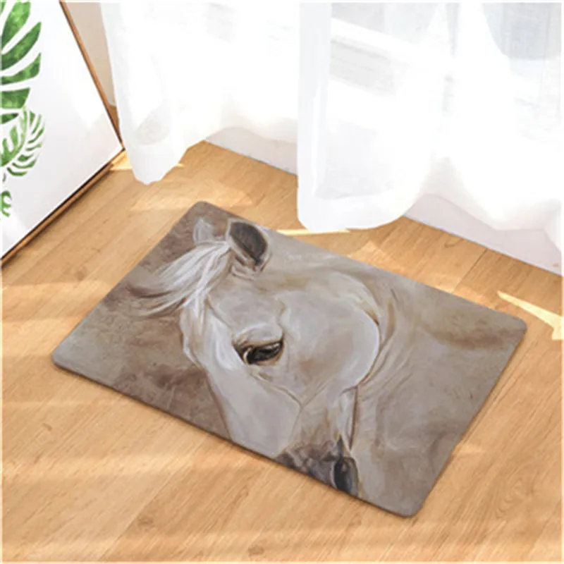 Практичные модные коврики с принтом лошадей прямоугольные для гостиной