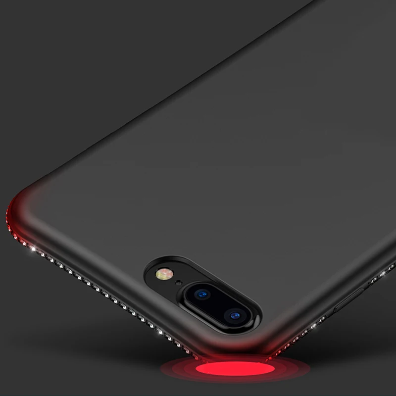 Силиконовый мягкий чехол со стразами для iPhone 6 S 7 8 Plus XS Max X XR 6Plus 7Plus Блестящий