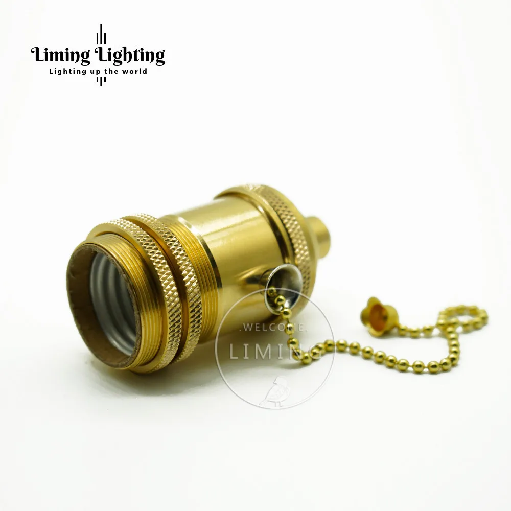 Винтажная лампа с гнездом Эдисона винтовые цоколы E27 держатель лампы медный