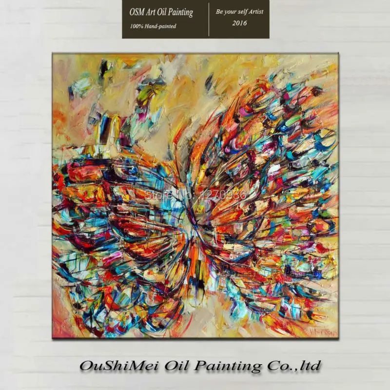 Beautiful Flying and Rest are Elegant Noble Butterfly Pretty Nice Hand Painted Wall Oil Painting on Canvas Knife | Дом и сад