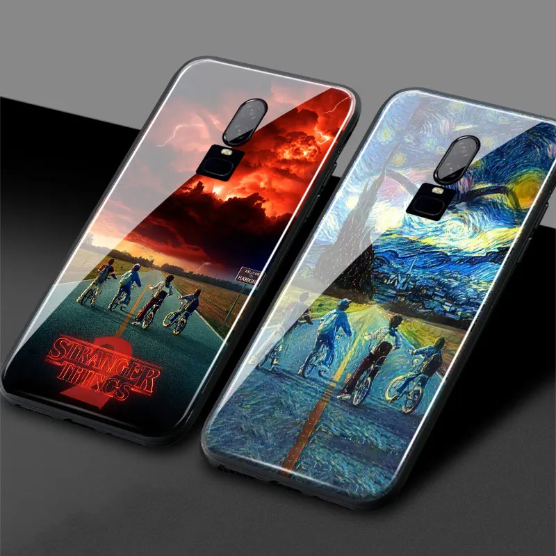 Чехол для телефона Oneplus 6 6T 7 7Pro из мягкого силикона с закаленным стеклом в стиле