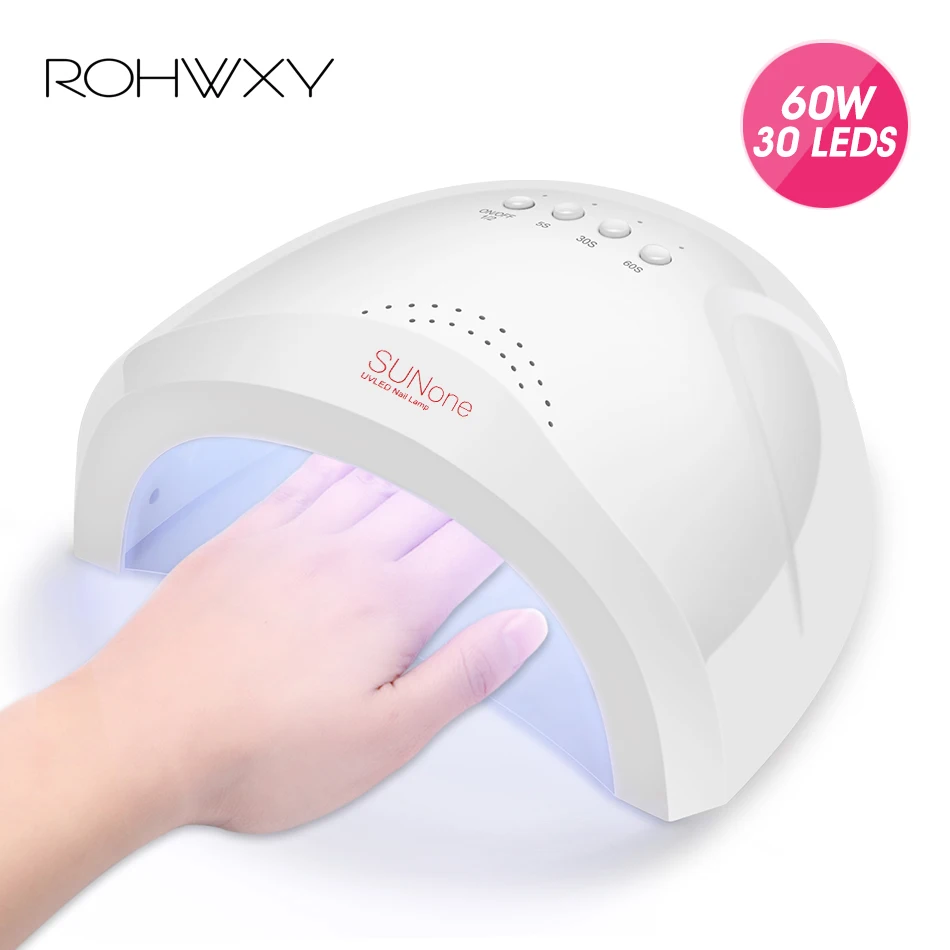ROHWXY 60 W ногтей лампа для маникюра Sunone Фен сушки Гель лак Лаки гибридный Белый УФ