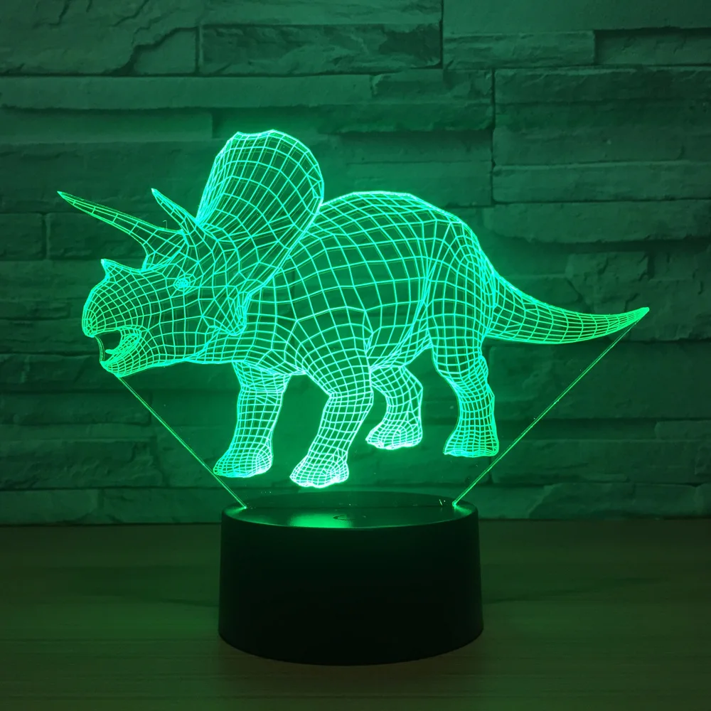Динозавр Новинка 3D настольная лампа Luminaria Светодиодные ночные светильники Usb