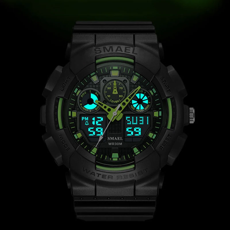 Часы SMAEL Мужские Цифровые в стиле G-shock спортивные аналоговые Кварцевые