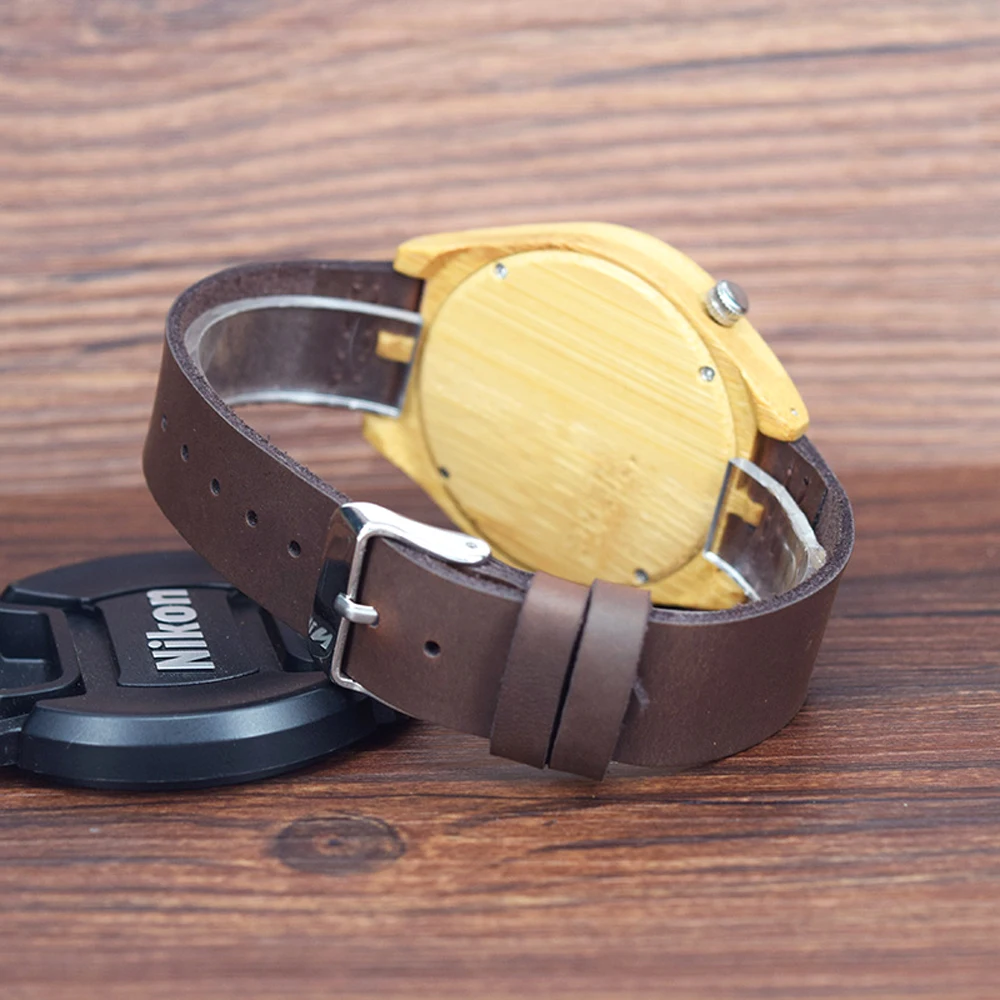 SIHAIXIN Роскошные бамбуковые деревянные часы мужские кварцевые Reloj Hombre кожаные