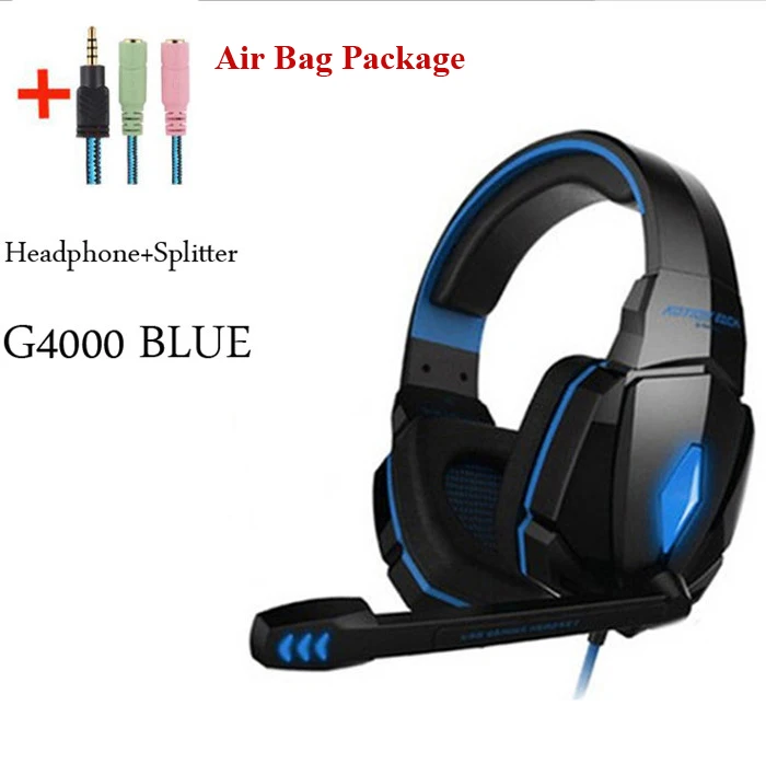 G4000 BLUE CABLE G2000 G9000 Игровые наушники большие наушники с светильник Mic Стерео наушники глубокий бас для ПК компьютера геймера ноутбука PS4 X-BOX - Цвет: G4000 BLUE CABLE