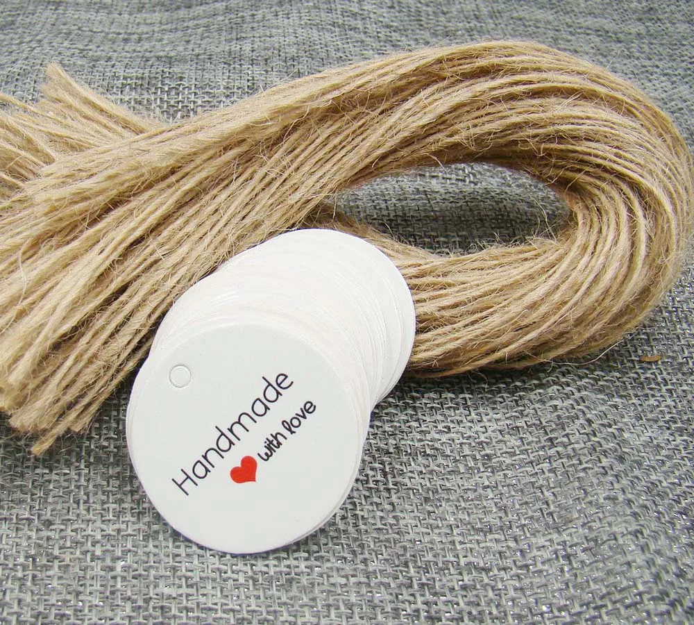 Милый крафт/белый с днем рождения мой принц спасибо Подарочная бирка 100 шт +