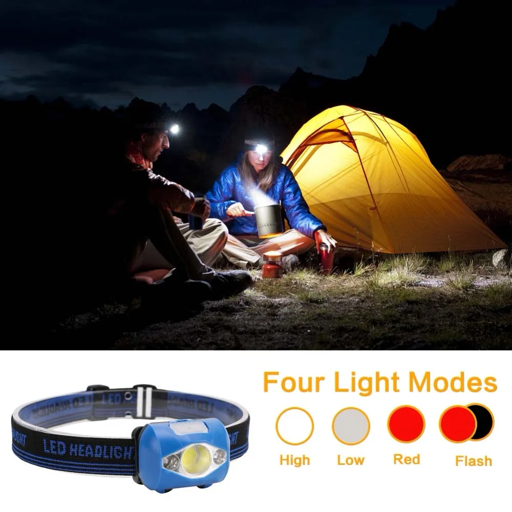 Portable Mini Headlamp Light Torch 4 modes LED Waterproof Headlight Outdoor Camping Head For AAA Battery | Лампы и освещение