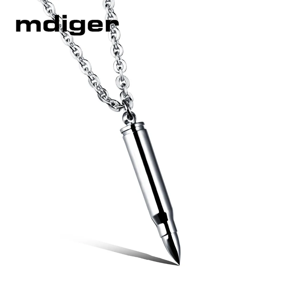 Mdiger брендовая Классическая титановая сталь ожерелье простая форма пули Чокеры