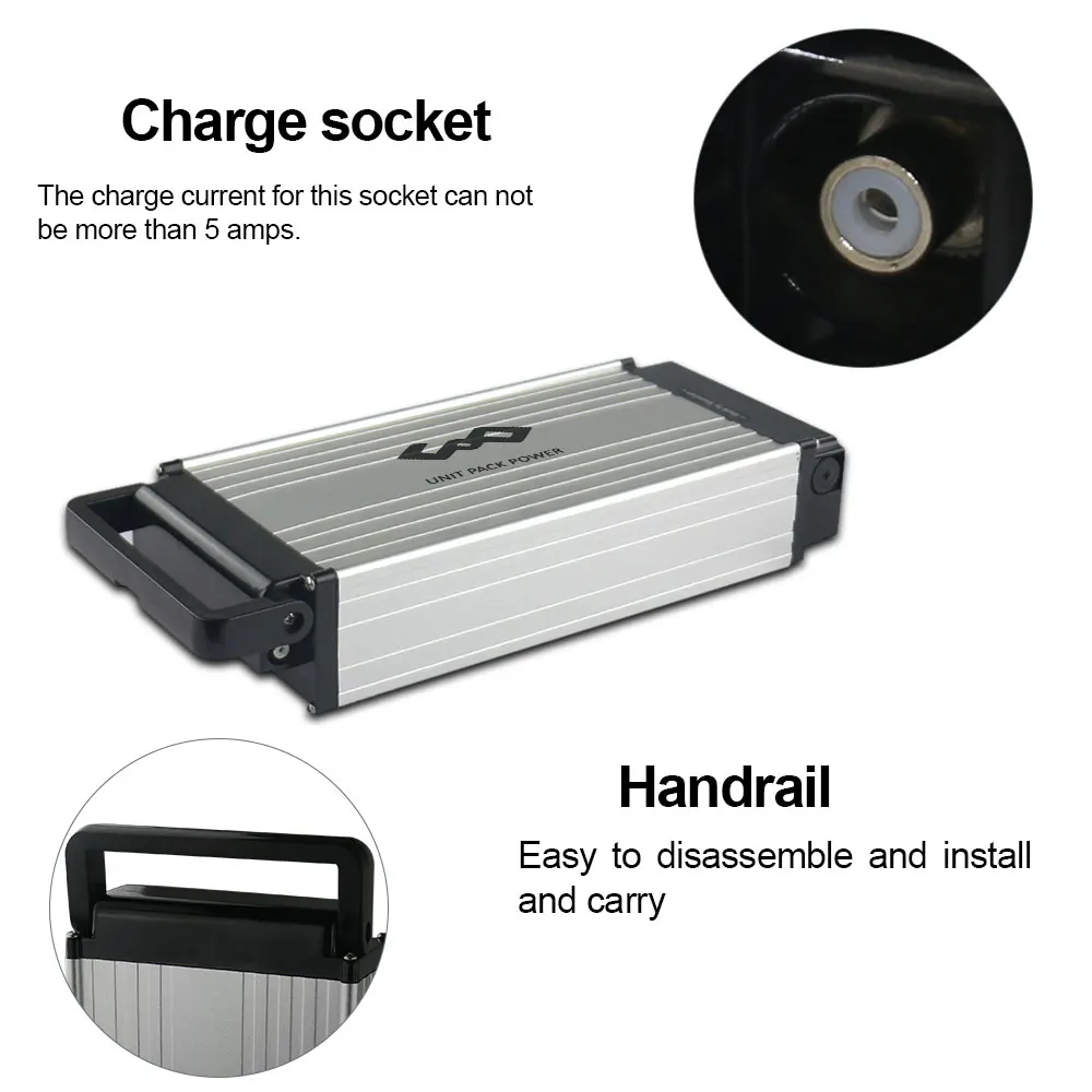 Корпус из алюминиевого сплава электрическая задняя стойка велосипеда батарея 48V