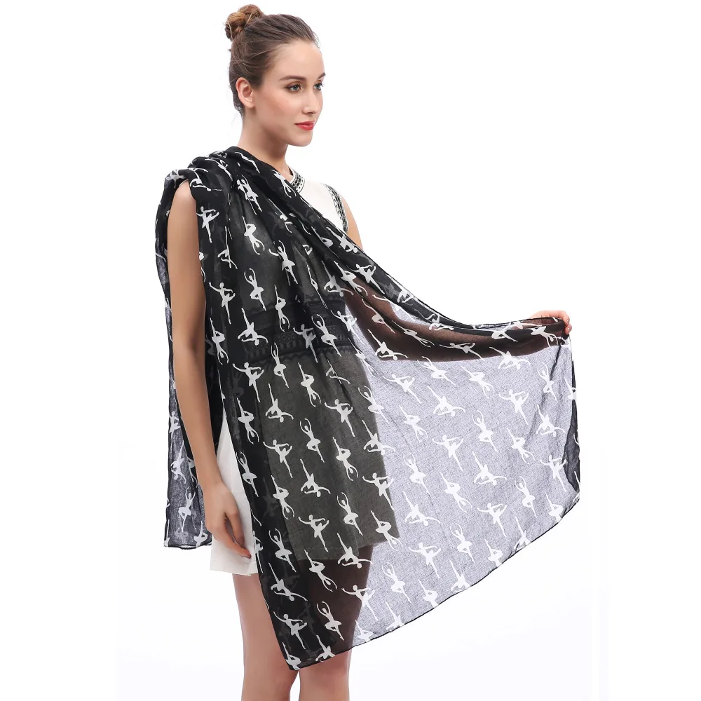 Женский шарф с принтом балерины мягкая легкая шаль для подарка|women scarf shawl|women