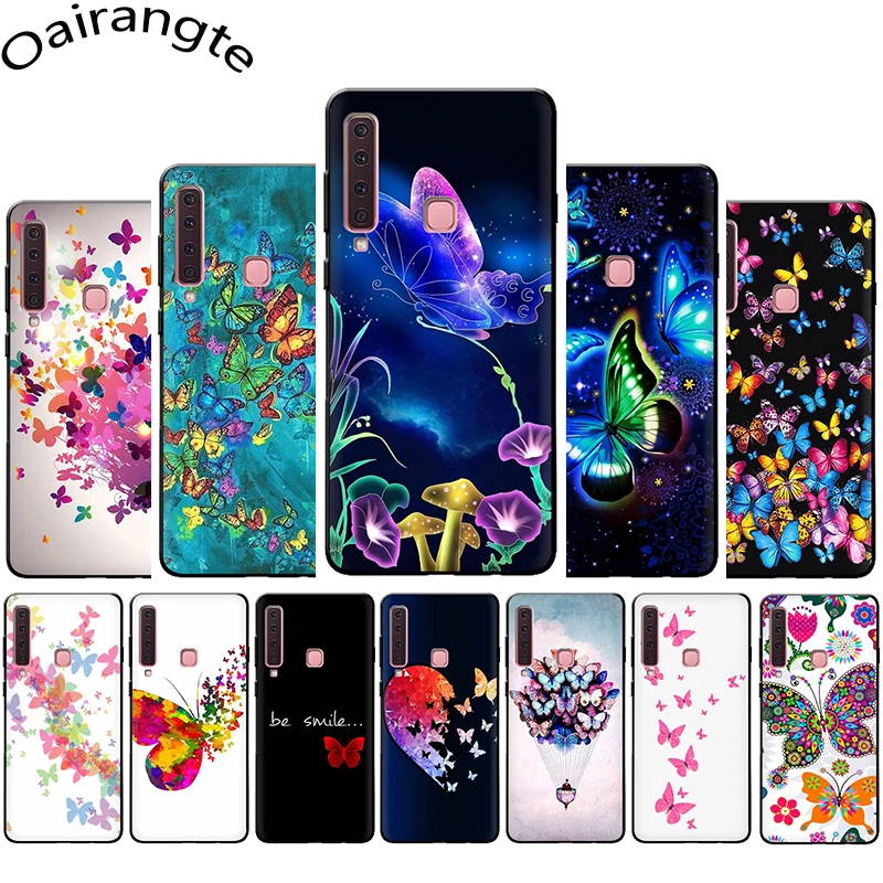Фэнтези Красочные бабочки Мягкий силиконовый чехол для телефона Samsung A3 A5 A6 Plus A7 A8