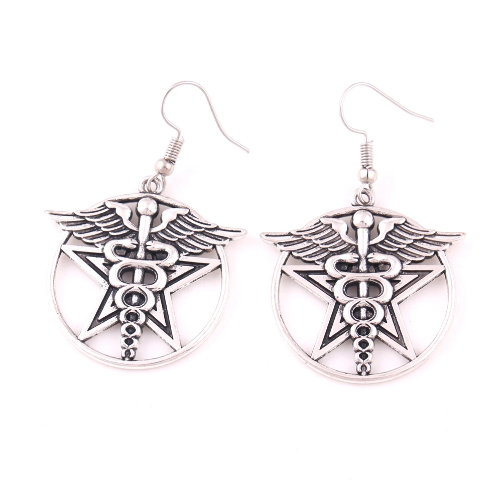 Античные серебряные/золотые медальоны со змеями подвеска в виде пентаграммы