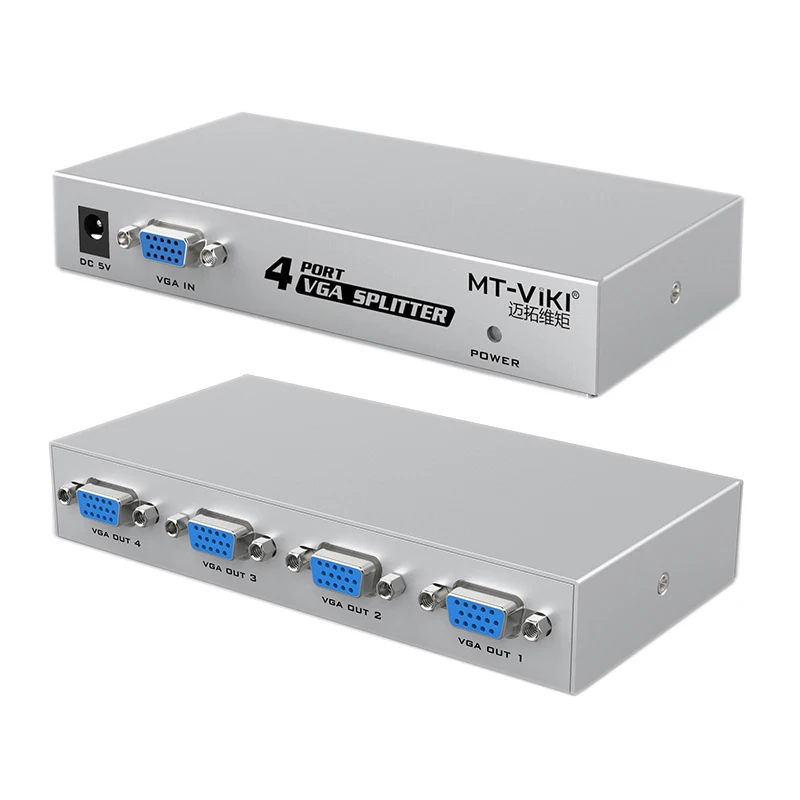 MT-VIKI 4Port VGA Splitter One in four out host monitors HD video computer monitor splitter MT-1504 | Компьютеры и офис