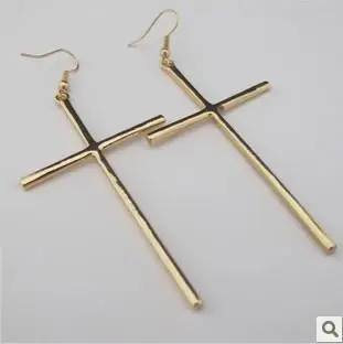 Timlee E101 Бесплатная доставка новый сплав модные украшения оптом|cross drop earrings|cross