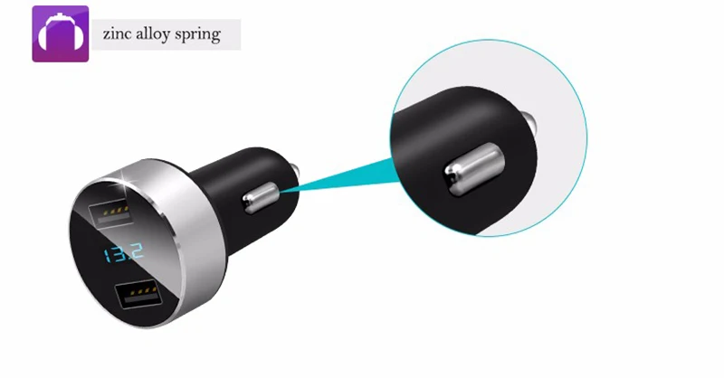 Автомобильное зарядное устройство Mini Dual USB со светодиодным дисплеем для Audi a4 a3 q5 q7