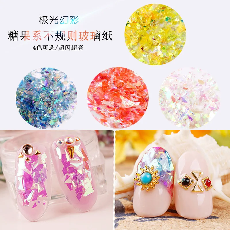 1 коробка для дизайна ногтей хлопья Хамелеон блестящая мощная пудра зеркальная