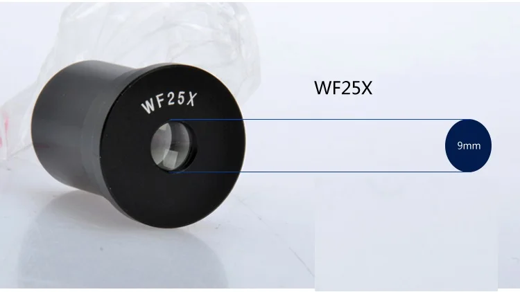 

WF 25X Biological Microscope Eyepiece Mounting Size 23.2mm Field of View 9mm Ocular Lens