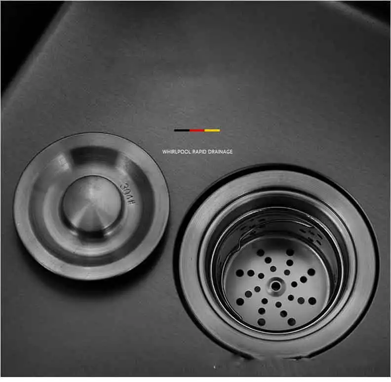 75*40 см Черная кухонная раковина с двойным желобом ручной работы из 304 нержавеющей стали бесшовные сварочные раковины для кухни Овощной Умывальник