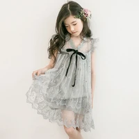 summer kids dresses for girls 4 6 8 10 12 14 yrs lace tulle embroidery dress teen party frocks child princess wedding vestidos