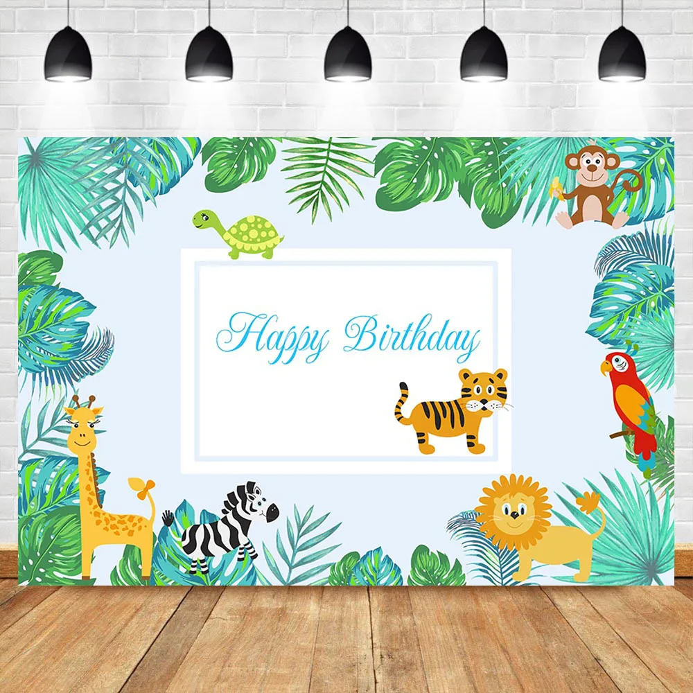 NeoBack лесной фон для дня рождения животные летняя фотография Фон милый Лев Жираф