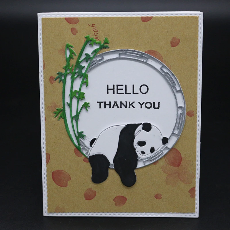 

AZSG Cute panda Cutting Mold DIY Scrapbook Album Decoration Supplies Clear Stamp Mold Paper Card