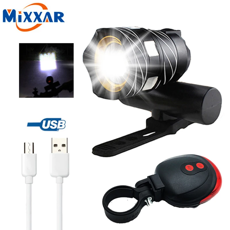 ZK20 дропшиппинг 16000LM 3000 мАч USB Перезаряжаемый велосипед встроенный блок передний и