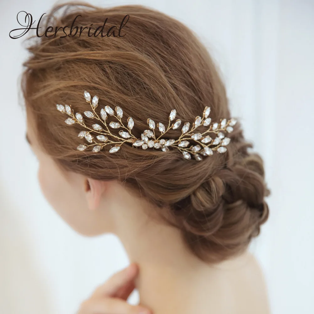 

Crystal Feather Burst Bridal Hair Comb Simple And Elegant Wedding Headpiece 2018 New Hair Accessories For Brides