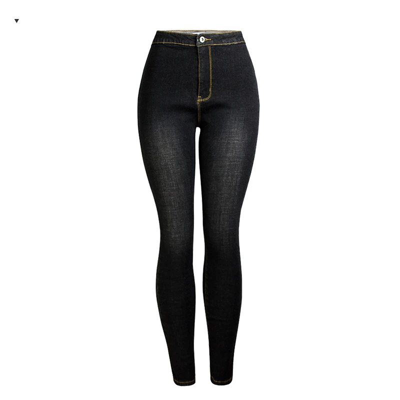 

2019 Winter Tight Pants Size Jean High Waist Denim Pants Women Female Boyfriend Jeans For Women Warm Solid Wash Jeans Woman