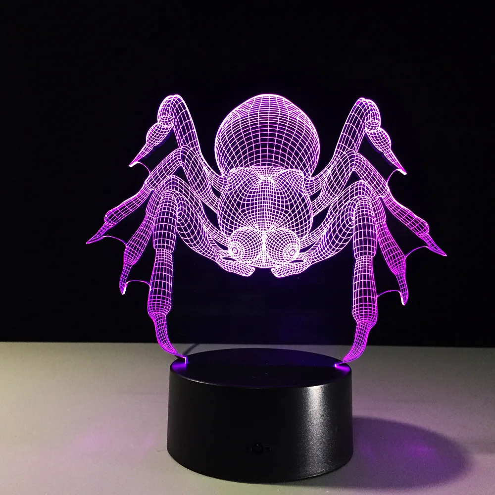Человек паук 3d визуальную иллюзию лампы прозрачный акриловый Ночной светильник