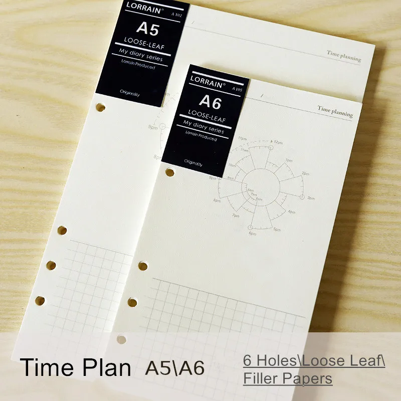 

Books loose-leaf refill A5 A6 A7 time planning daily memos diary organizer planner filler papers