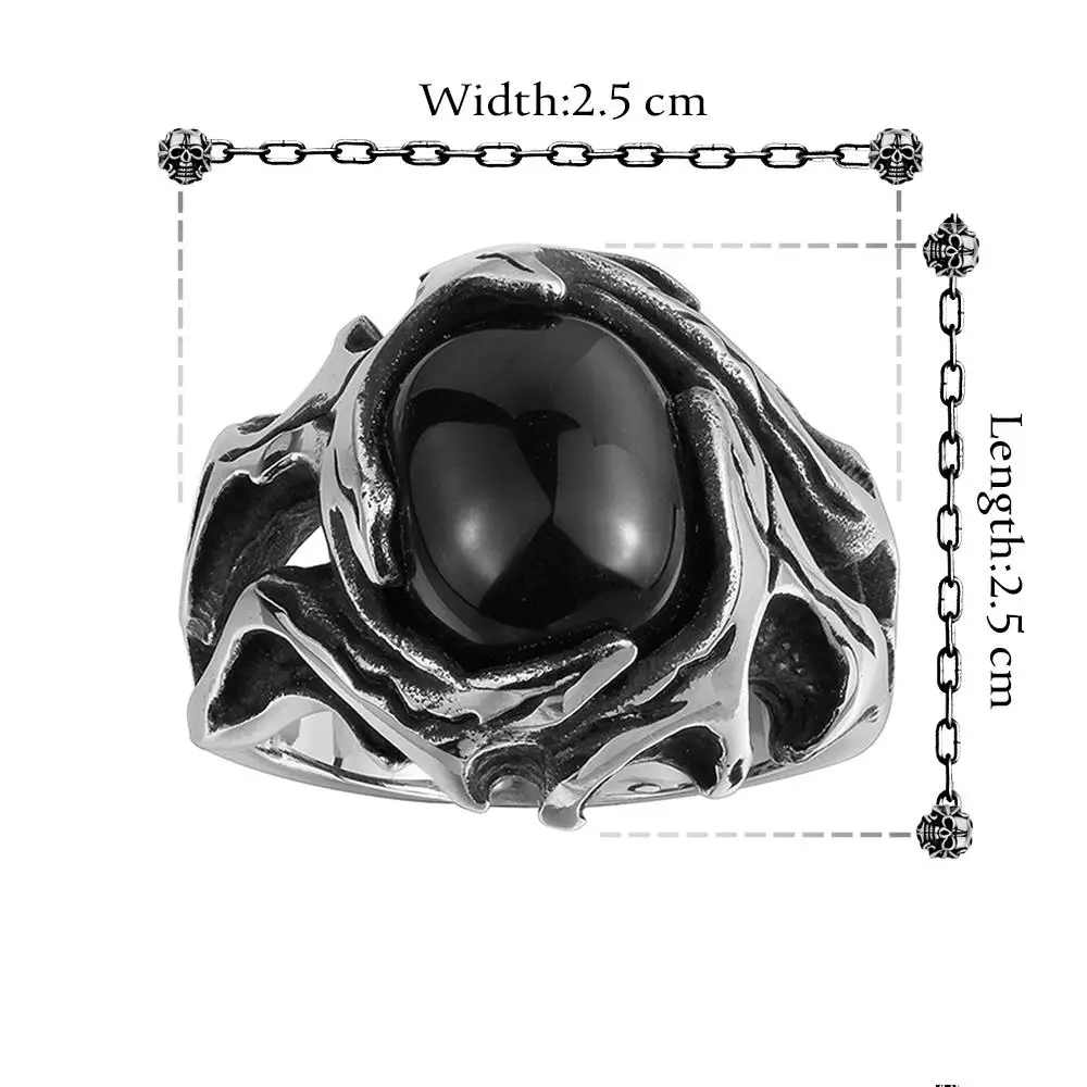 Acier titanium для Манн uomo винтажные супергерой черный камень bague anillo juwelen Оптовые много