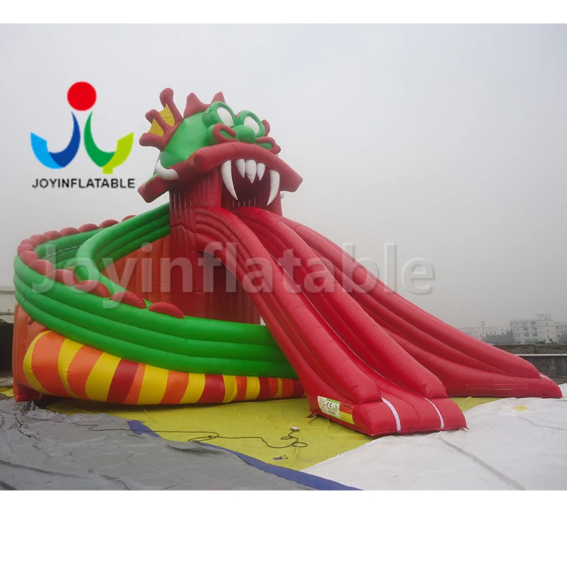10X8M Outdoor funny dragon inflatable kids slide with two slides for sale | Спорт и развлечения