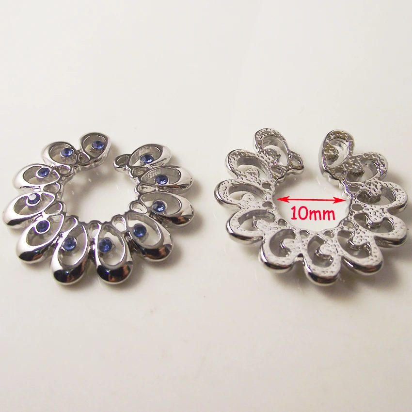 2 шт. кольцо для пирсинга сосков с синим кристаллом | Украшения и аксессуары