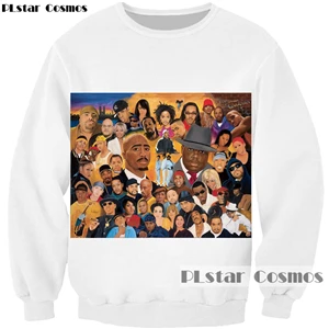 color as the picture PLstar Cosmos новые модные 3d толстовки рэпер певец коллаж печати толстовки Biggie/2pac Тупак повседневные пуловеры, спортивная одежда - Цвет: color as the picture