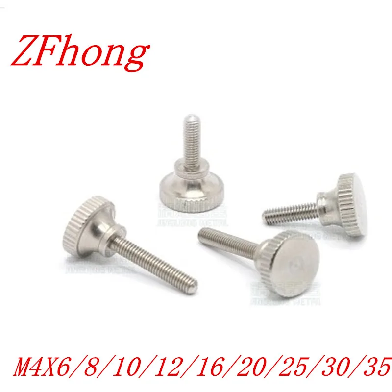 

10PCS M4*6/8/10/12/16/20/25/30/35 stainless steel step knurled hand tighten screw, Thumb Screw Knob Screw