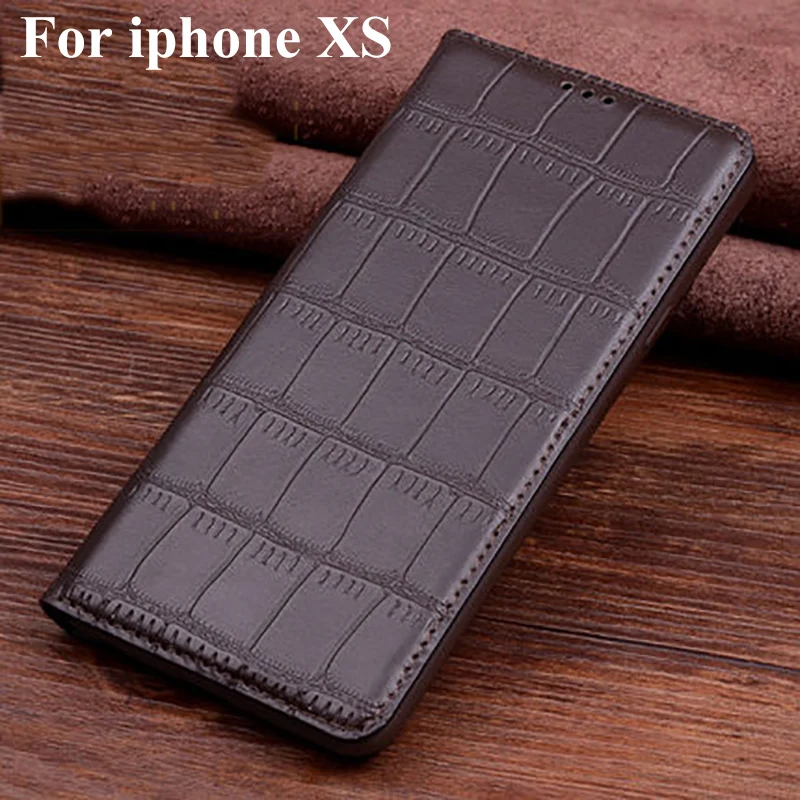 Натуральная кожа задняя крышка для iphone XS X S coque САППУ флип чехол 10 S|Чехлы-книжки| |