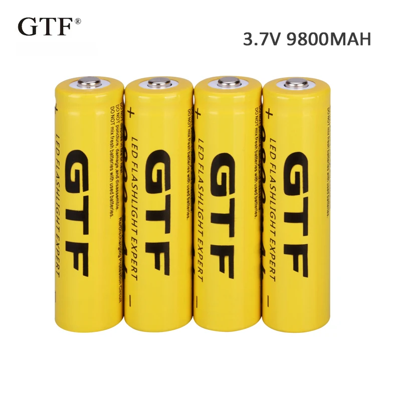 4 шт 3 7 V 9800mah 18650 Батарея Li-Ion Перезаряжаемые светодиодный фонарик фонарь
