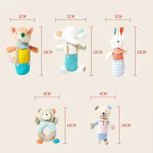 HOT Soft Sound Animal Handbells plush Squeeze Rattle For Newborn Baby Toys Hand Bell Gift Rattles &amp Mobiles | Игрушки и хобби